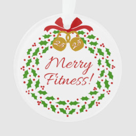 Merry Fitness Wreath Acryllic Circle Ornament