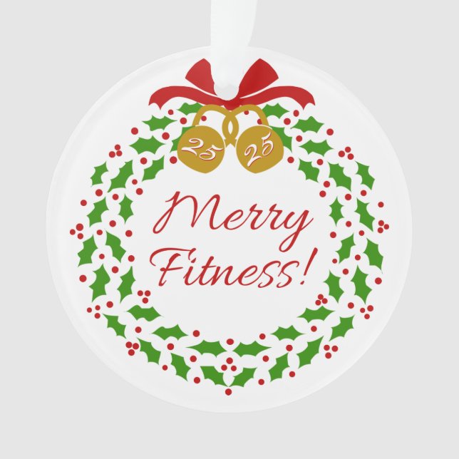 Merry Fitness Wreath Acryllic Circle Ornament (Vorderseite)