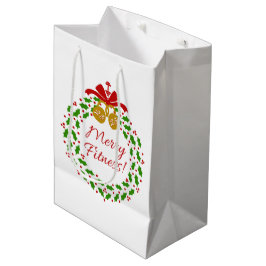 Merry Fitness Wreath Kettle Bells Geschenktasche Mittlere Geschenktüte