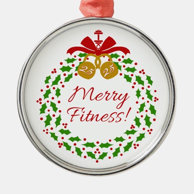 Merry Fitness Wreath Premium Runde Ornamente (Vorne)