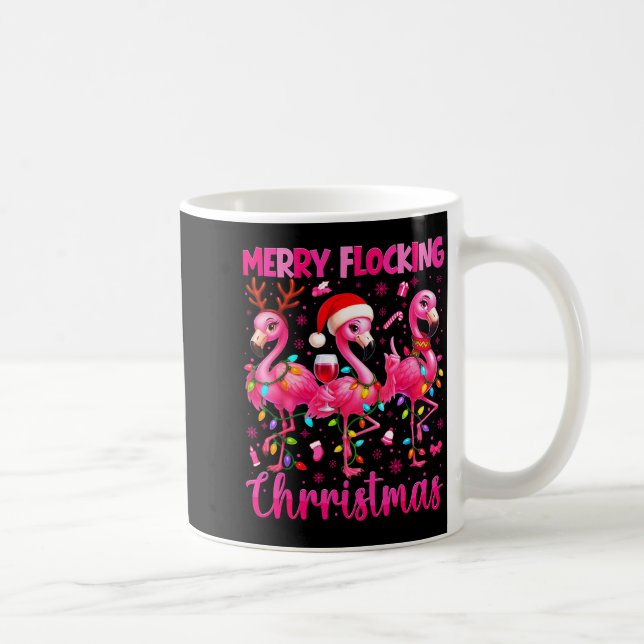 Merry Flocking Christmas Flamingo Drink Pjs Xmas M Kaffeetasse (Rechts)