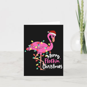 Merry Flocking Christmas Flamingo Xmas Karte