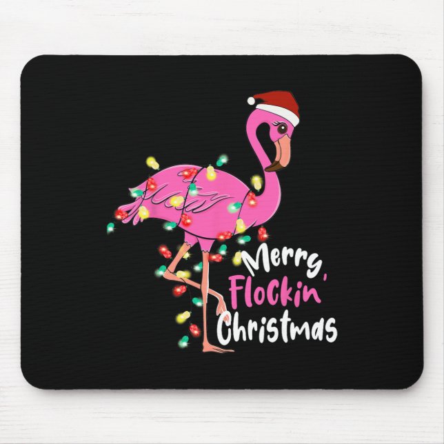 Merry Flocking Christmas Flamingo Xmas Mousepad (Vorne)