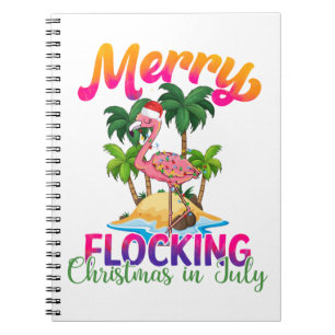 Merry Flocking Christmas Weihnachten im Juli Notizblock