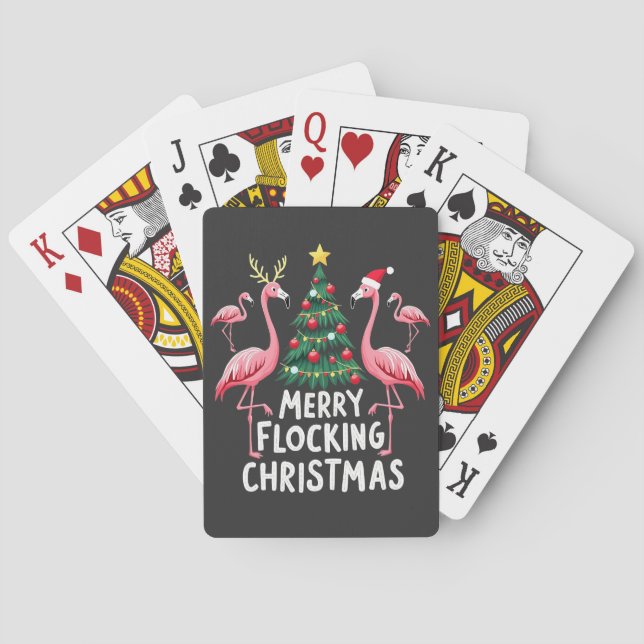 Merry Flocking Weihnachten Weihnachten Weihnachten Spielkarten (Rückseite)