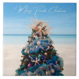 Merry Florida Christmas Tropical Beach HolidayTree Fliese