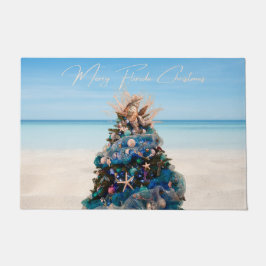 Merry Florida Christmas Tropical Beach HolidayTree Fußmatte