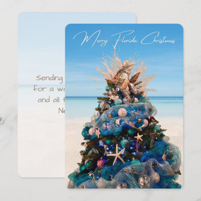 Merry Florida Weihnachten Tropical Beach and Tree (Vorne/Hinten)