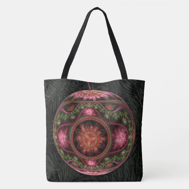 Merry Fraktal Art Ornament Tasche (Rückseite)
