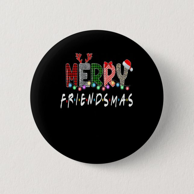 Merry Friendsmas Christmas Friends Matching Sweate Button (Vorderseite)