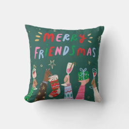 Merry Friendsmas Holiday Throw Pillow Kissen