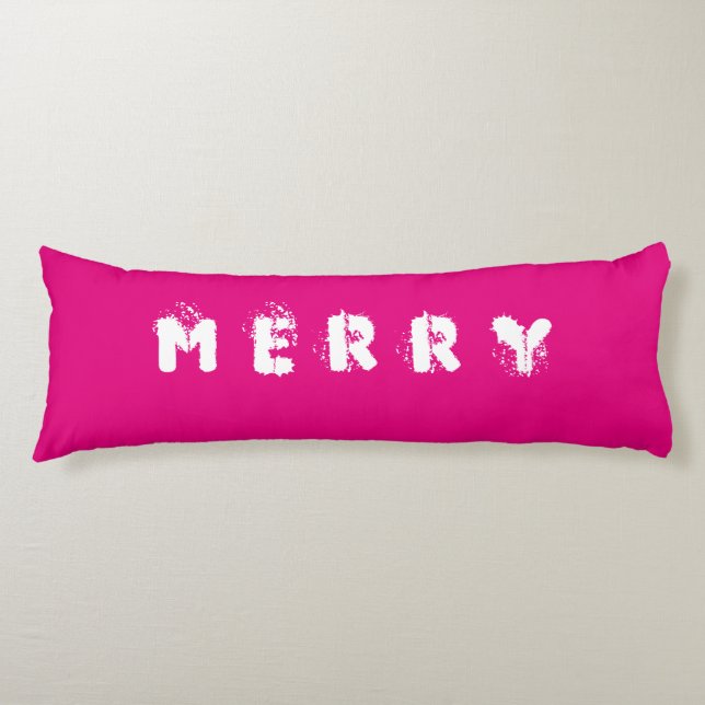 MERRY Frohe Weihnachtskissen Seitenschläferkissen (Vorderseite)
