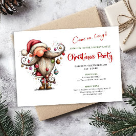 Merry Funny Santa Editable Christmas Party Invite Einladung