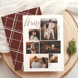 Merry | Gallery Wall 6 Foto Weihnachtsbudget<br><div class="desc">Mit dieser stilvollen Weihnachts-Fotokarte mit einer angesagten Galerie-Wandgestaltung lassen Sie Ihre Lieblingsmomente in der Familie ausklingen. Mit sechs Foto-Slots in verschiedenen Größen können Sie Portraits, Landschaften und quadratische Aufnahmen von gemütlichen Familienszenen, Ferien-Spaß oder festliche Selfiden mischen. "Merry" wird oben links in roter Schrift geschrieben und fügt eine lässige Touch hinzu,...</div>