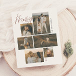 Merry | Gallery Wall 6 Foto Weihnachtsbudget<br><div class="desc">Mit dieser stilvollen Weihnachts-Fotokarte mit einer angesagten Galerie-Wandgestaltung lassen Sie Ihre Lieblingsmomente in der Familie ausklingen. Mit sechs Foto-Slots in verschiedenen Größen können Sie Portraits, Landschaften und quadratische Aufnahmen von gemütlichen Familienszenen, Ferien-Spaß oder festliche Selfiden mischen. "Merry" wird oben links in roter Schrift geschrieben und fügt eine lässige Touch hinzu,...</div>