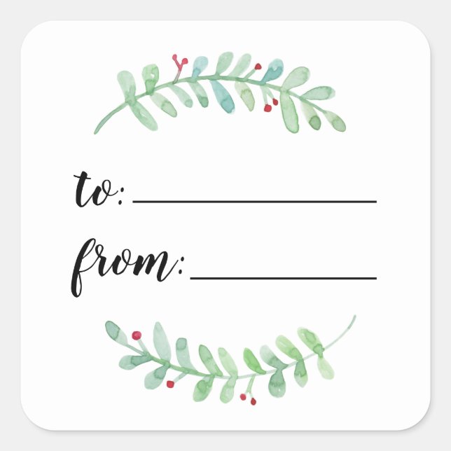 Merry Garland Holiday bis zum Geschenktausch Quadratischer Aufkleber (Vorderseite)