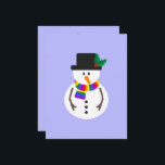 Merry & Gay Snowman Flat Christmas Card Feiertagskarte<br><div class="desc">Merry & Gay lgbt  Stolz Fahne inspiriert Regenbogen Schneemann flache Weihnachtskarte.</div>