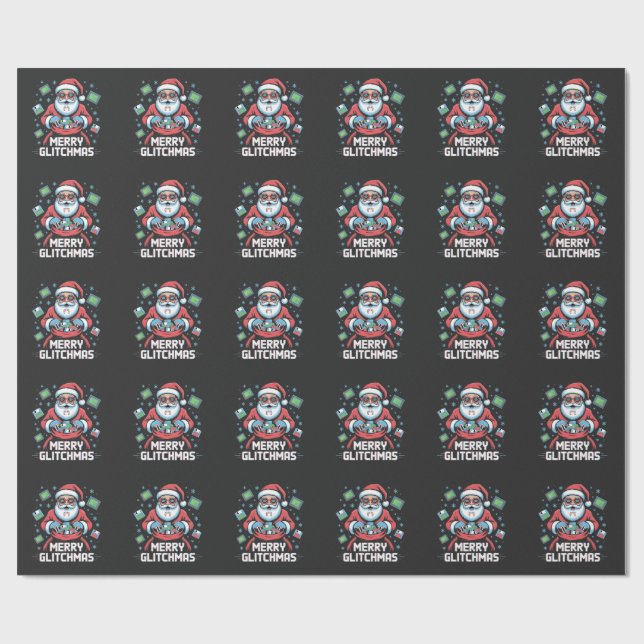 Merry Glitchmas Coding Programmer Weihnachten Geschenkpapier (Flach)