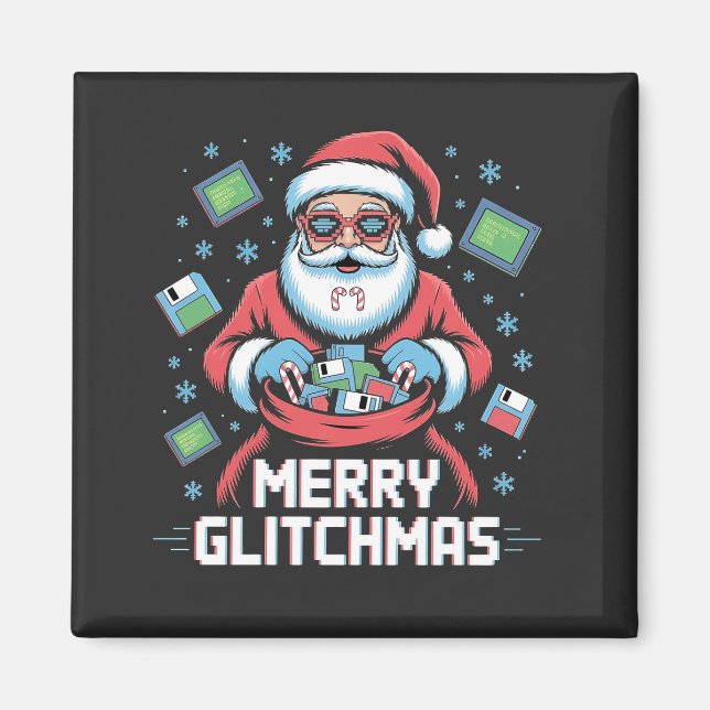 Merry Glitchmas Coding Programmer Weihnachten Magnet (Vorne)