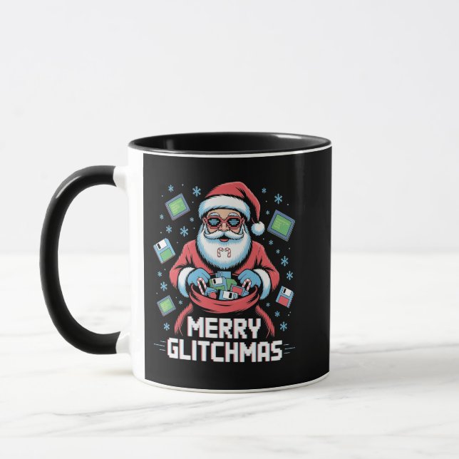 Merry Glitchmas Coding Programmer Weihnachten Tasse (Links)