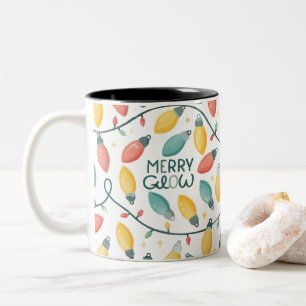 Merry Glow Christmas Light Bulbs Muster Tasse