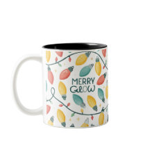 Merry Glow Christmas Light Bulbs Muster Tasse