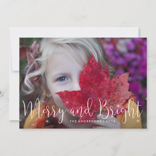 Merry Glow Holiday Foto Card Feiertagskarte (Vorderseite)