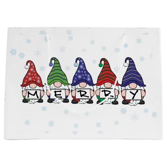 Merry Gnomes Große Geschenktüte (Vorderseite)