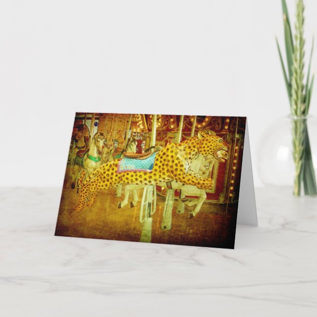 Merry-Go-Round Big Cat Grunge Karte (Vorderseite)