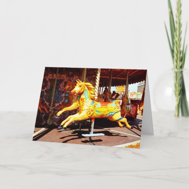 Merry-go-round Feiertagskarte (Vorderseite)