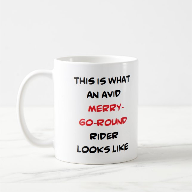 Merry-go-Round-Reiter, begeistert Kaffeetasse (Links)