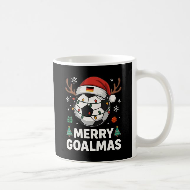 Merry Goalmas - Funny Soccer Christmas Kaffeetasse (Rechts)