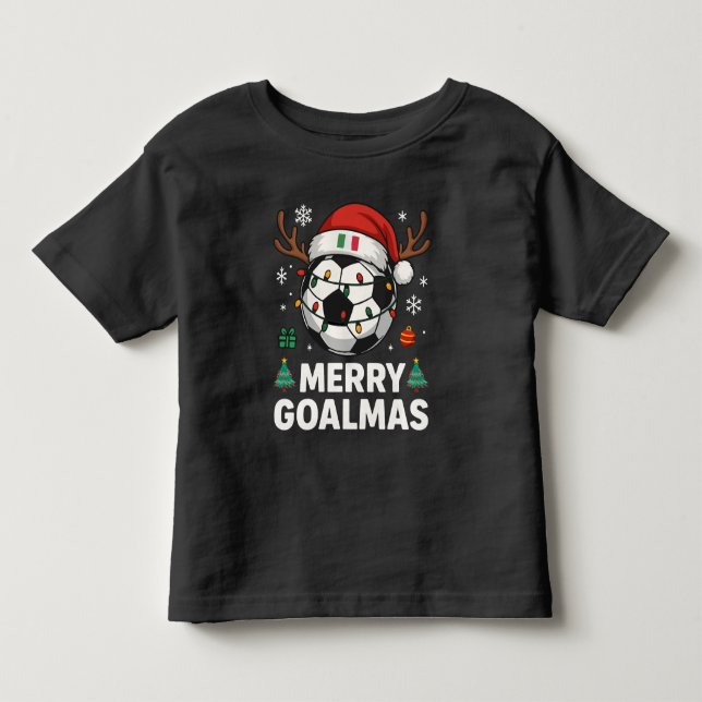 Merry Goalmas Italy - Funny Soccer Christmas Kleinkind T-shirt (Vorderseite)