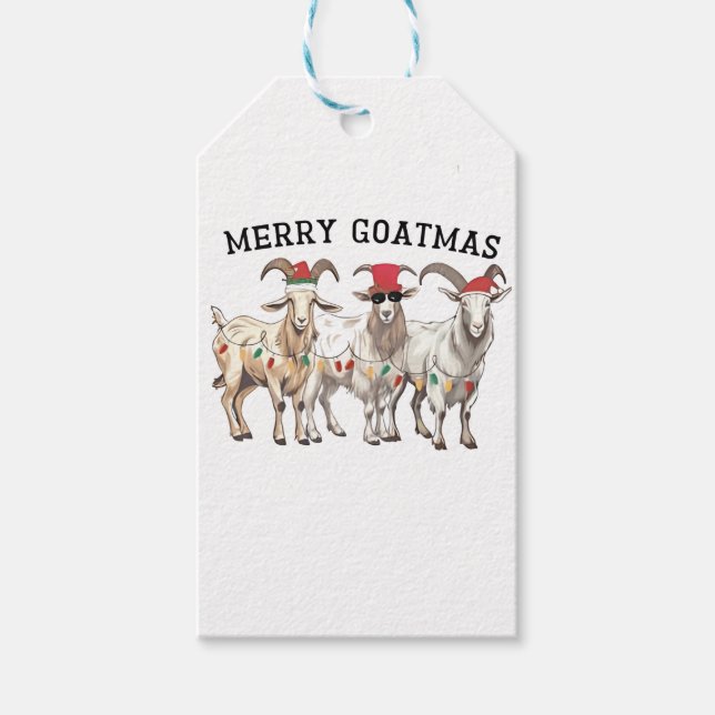 Merry Goatmas Tierziege Lover Frohe Weihnachten Geschenkanhänger (Vorderseite)