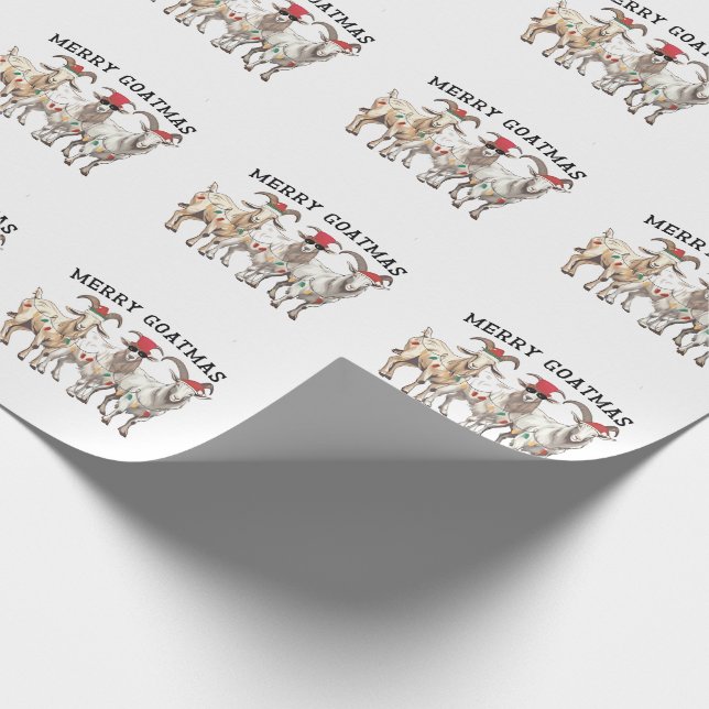 Merry Goatmas Tierziege Lover Frohe Weihnachten Geschenkpapier (Ecke)
