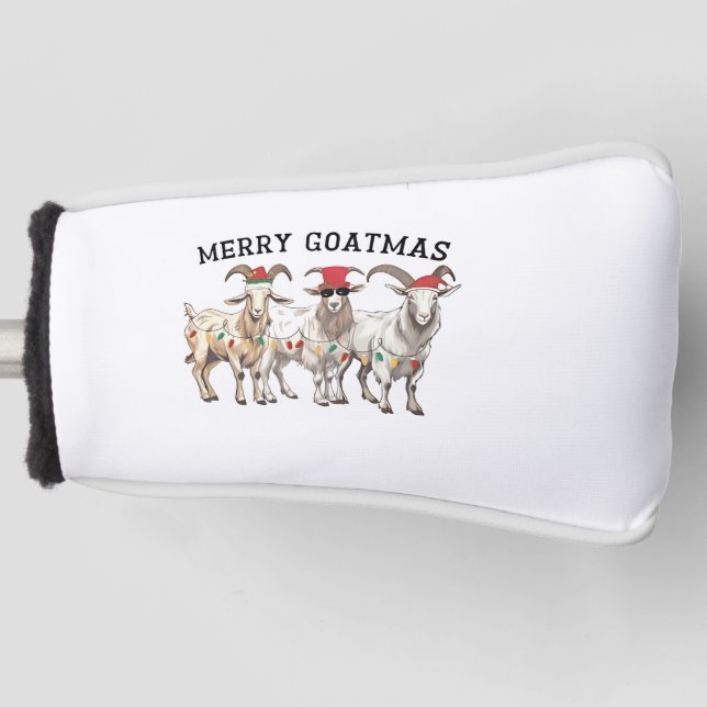 Merry Goatmas Tierziege Lover Frohe Weihnachten Golf Headcover (Vorderseite)