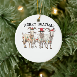 Merry Goatmas Tierziege Lover Frohe Weihnachten Keramik Ornament