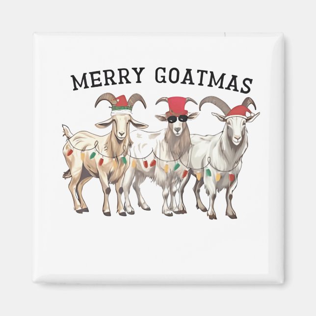 Merry Goatmas Tierziege Lover Frohe Weihnachten Magnet (Vorne)