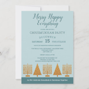 Merry Gold Blue Chrismukkah Holiday Party