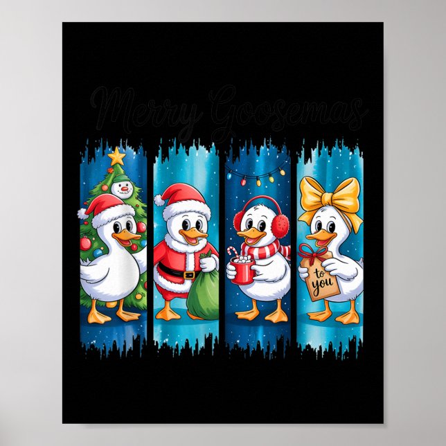 Merry Goosemas Christmas Cheer Festive Ducks  Poster (Vorne)