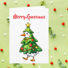 Merry Goosemas Family Foto Grußkarte Karte