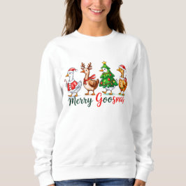 Merry Goosmas Christmas Funny Goose Tri-Blend Shir Sweatshirt