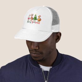 Merry Goosmas Christmas Funny Goose Tri-Blend Shir Truckerkappe