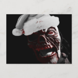 Merry Gory Halloween Zombie Santa Postkarte