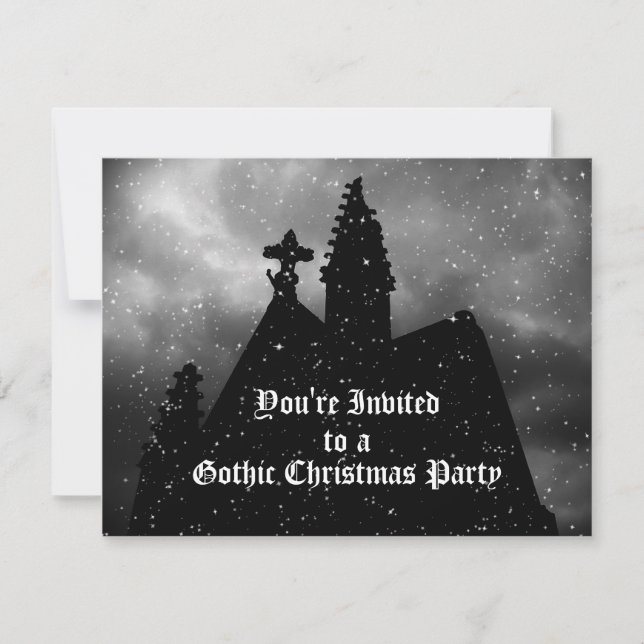 Merry Gothic Weihnachten-Party Einladungen (Vorderseite)