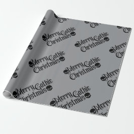 Merry Gothic Weihnachts-Schädelpapier Geschenkpapier