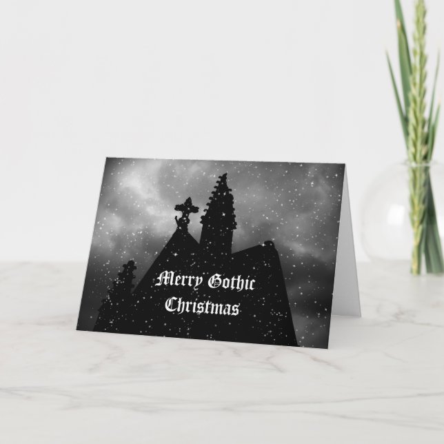 Merry Gothic Weihnachtskarte Feiertagskarte (Vorderseite)