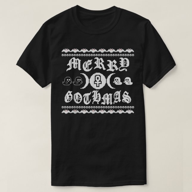 Merry Gothmas Horror Weihnachten Gothic Xmas Ugly  T-Shirt (Design vorne)