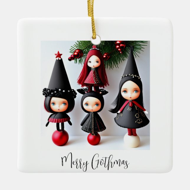 "Merry Gothmas" Keramikornament (Vorderseite)