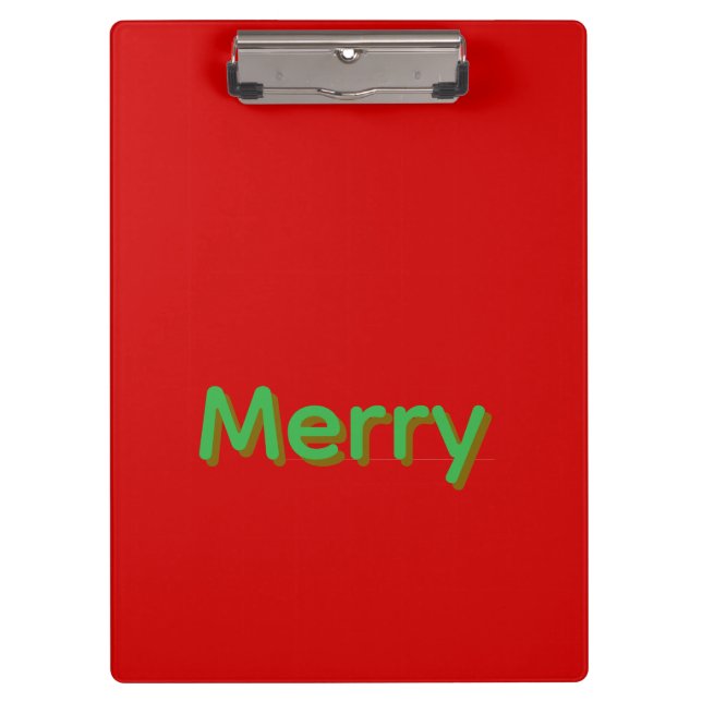 Merry Green Name on Red Klemmbrett (Vorderseite)
